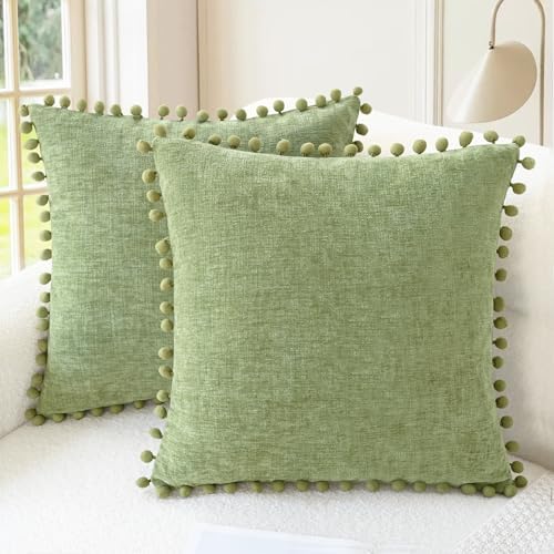 CaliTime Decorative Couch Throw Pillow Covers 22 X 22 Inches Sage by CaliTime