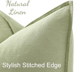 decorUhome Fall Sage Green Linen Throw Pillow Covers 26x26 Set of 2 - Image 2
