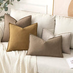 MIULEE Decorative Linen Euro Sham Pillow Covers 24x24 Inch Natural Linen - Image 6