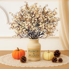 Uieke 30 Pcs Artificial Flowers Baby Breath Faux Champagne Artificial Gypsophila Bouquet Fake Silk Flowers Real Touch for Home Office Kitchen Wedding Wall DIY Room Farmhouse Décor - Image 3