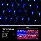 XTF2015 Solar American Flag Lights, 2 in 1 Solar Powered & Plug in - Image 3