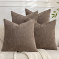 Set of 4 Soft Textured Decorative Throw Pillow Covers 26x26 Inch Cozy Farmhouse Cushion Cover Square Accent Pillow Cases for Bed Couch Sofa Living Room, Taupe Grey by Cozoomy