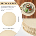 Yunlly Set of 48 Burlap Placemats Bulk 11.8 in Round Woven Placemat, Beige - Image 2