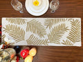 Enliven Handmade Gold Leafs Beaded Table Runner, 13x36 Inches Lightweight Decorative Table Runner, Perfect for Dining/Wedding/Party/Everyday Use & Easy to Clean, Elegant Beaded Runner by Enliven