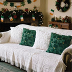 Tiamon 4 Pcs St. Patrick's Day Throw Pillow Covers 18 x 18 Inch 3D Embroidered Plush Green Shamrock Pillow Cases Lucky Clover Fluffy Faux Fur Cushion Covers for Spring Holiday Home Bed Sofa Couch - Image 6