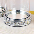 Pillar Candle Holders set of 2,Hurricane Candle Holders for Pillar Candle,Glass Candle Holder for Coffee Dining Table, Wedding, Christmas, Halloween, Home Decoration,Silver Candle Holders - Image 5