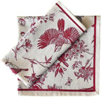 FINGERCRAFT Cloth Napkins Set of 12 Cotton Linen, 20x20 Inch, Toile Red - Image 2