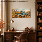WAXWHELK Truck Fall Canvas Wall Art, Rustic Farmhouse Vintage Blue Truck Pumpkins and Sunflowers Painting Pictures, Autumn Thanksgiving Artwork for Living Room Kitchen Home Decor (12"x24") - Image 4