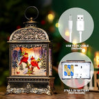 Christmas Snow Globe Lighted Cardinal Scene, Musical Snow Water Lantern Swirling Glittering Holiday Decoration and Gift for Family Children or Friends - Image 4