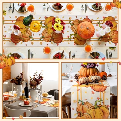 Honeydak 12 Pcs Holiday Table Runner Seasonal Farmhouse Table Decor 13 x 72 Inch Thanksgiving Christmas Decorations Fall Halloween for Home Party Dining Room Kitchen - Image 5