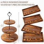 6pcs Wooden Dessert Table Display Set, 3 Tier Cupcake Stand Set with Serving Trays, Rustic Dessert Display Stand, Cake Stand Set for Wedding Dessert Table, Birthday, Baby Shower, Party Food Display, Home Decor - Image 6