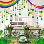 St. Patrick's Day Rainbow Ceiling Decoration Pot of Gold Decoration Leprechaun Hat Ceiling Decor Hanging Rainbow Cloud Ceiling Decoration with Gold Coins Garland Leprechaun Party Supplies 12 ft Long - Image 3