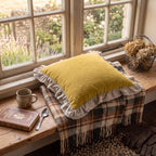 patdrea Vintage Yellow Linen Throw Pillow Covers,Set of 2,18"x18"-Kubum - Image 4