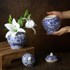 6 Pcs Small Blue and White Vases Chinoiserie Porcelain Vase, Stylish - Image 5