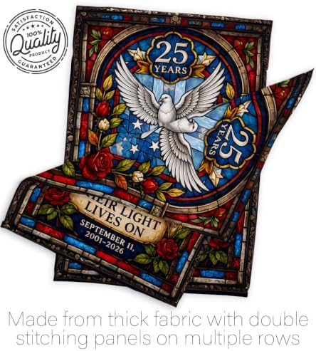 25th 9/11 Their Light Lives On Flag Pack Embroidery American Flags for Outside House 25th September 11 Poster Patriot Day Decor Memorial Gifts Home Decorations Garden Remembrance Tribute Tapestry - Image 7