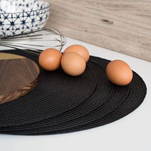 Now Designs Disko Round Placemats, Black, Set of 4 - Image 4