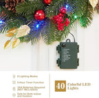 Garvee 18 in Prelit Christmas Wreaths for Front Door, Battery Operated - Image 5