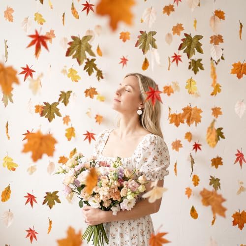 6 Pcs 35.4ft Fall Artificial Leaf Garlands with Hooks, Autumn Hanging Leaf Vines for Wedding Arch Table Thanksgiving Home Decor - Image 6