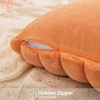 Faux Fur Decorative Throw Pillow Covers 20x20 Set of 2, Orange - Image 5