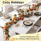 Fall 6FT Garland Wreaths 24", 4 Pack, Artificial Pumpkin - Image 7