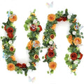 Realistic Artificial Eucalyptus & Rose Garland, 2-Pack, Orange by Unknown