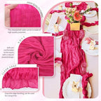 18 Pack Cheesecloth Table Runner 10FT Hot Pink Table Runner Boho Gauze Cheese Cloth Table Runners Long Rustic Sheer Table Decorations for Wedding Party Baby Bridal Shower Birthday Holiday Home - Image 3