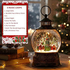 Christmas Village Snow Globe Lighted Christmas Tree and Village Scene, Musical Snow Water Lantern Swirling Glittering Home Decoration and Gift, Battery Operated or USB Powered - Image 4