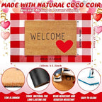 Moucuny 2 Pcs Valentine's Day Doormat Outdoor, Heart Welcome Rug, Non-Slip - Image 3