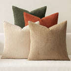 MIULEE Fall Corduroy Decorative Throw Pillow Covers Rust-Olive Green 18x18 by MIULEE