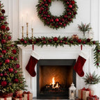 Hollowfly Burgundy 56 Pcs Velvet Christmas Balls Ornaments Set - Image 5