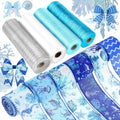 10 Rolls Summer Sea Animals Ribbons 6 Rolls 2.5" x 5 Yards Ocean Wired Edge Fabric Ribbons and 4 Rolls 10" x 10 Yards Mesh Ribbon Rolls for Wreath Craft Gift Wrapping Under the Sea Party Decoration by Yuefunny