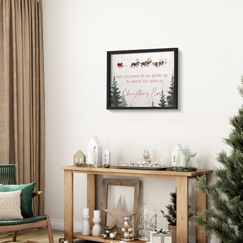 LITIVY Framed Christmas Wall Art 12”x16.5” Farmhouse Wall Decor May You Never Be Too Grown Up To Search The Skies On Christmas Eve Christmas Decorations Home Decor (Black, 12 * 16.5 in) - Image 7