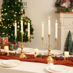 Romadedi Gold 3 Arm 11.8" Candelabra Candle Holders, Set of 2 - Image 2