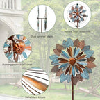 Wind Spinners Outdoor, 84" Large Metal Kinetic Wind Sculptures for Garden, Classic Yard Art with 2 Piece Welcome Flag Decoration - Image 4