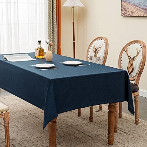 BALCONY & FALCON Rectangle Table Cloth Waterproof Dark Blue 57"x118" - Image 2
