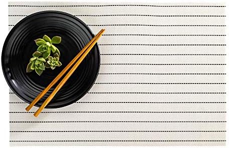 Restaurantware White Vinyl Woven Placemat, 16 x 12 in, 6 Pack by Restaurantware