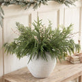 Christmas Faux Arrangement for Centerpieces - Pine Branches & White Berries by RyddeligHome-AestheticHomeDecor