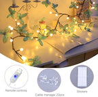 Blue Butterfly LED Tree Branch Lights for Wall, Butterfly Vine Lights for Bedroom with 72 LED Flower String Lights and USB Powered,8Lighting Modes for Indoor Window Wedding Decor (63in) - Image 5