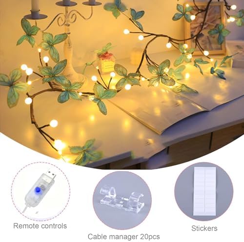 Blue Butterfly LED Tree Branch Lights for Wall, Butterfly Vine Lights for Bedroom with 72 LED Flower String Lights and USB Powered,8Lighting Modes for Indoor Window Wedding Decor (63in) - Image 5