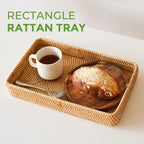 Rattan Serving Tray, Rectangle Wicker Storage Basket for Organizing - Image 5