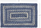 VHC Brands Farmhouse Great Falls Blue Table Placemat Blue White Jute Blend Rectangle Set of 2 10x15 Inches - Image 3