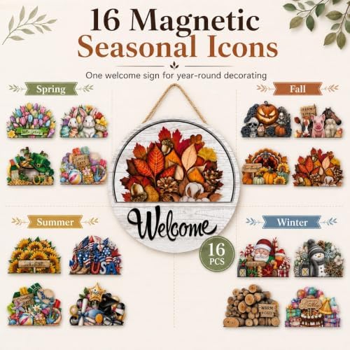 16 Pcs Interchangeable Welcome Sign for Front Door，2 SET - Image 2