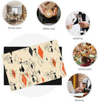 Mid Century Placemats 12x18 Inches, 1950s Vintage Fun Black Cat Starburst Atomic Modern Pattern, Kitchen Dining Decor Set of 6 - Image 6