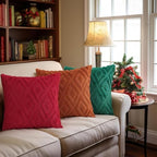 Pallene Fall Red Faux Fur Throw Pillow Covers 26x26 Set of 2 - Image 5