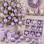 Lunmon 64 Pcs Lilac Purple Christmas Ball Ornaments Lavender Xmas Bulbs by Lunmon