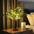 2FT Easter Olive Tree with LED Lights, 30 LED Artificial Twinkle Tree with Timer, Lighted Greenery Tree Bonsai Fairy Tabletop Lamp Tree for Home Decor by AOLTNRC