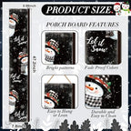 Winter Porch Sign 47" Let It Snow Snowman Front Porch Decor - Image 2