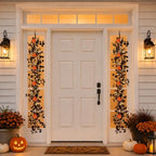 Lighted Halloween Garland for Mantle, Pumpkin Fireplace Decorations - Image 4