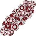 COTTON CRAFT Christmas Beaded Table Runner -13x36 inch Candy Cane Red by COTTONCRAFT