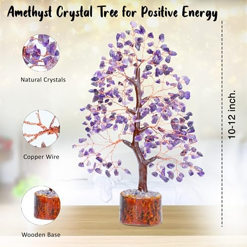 Crocon® Amethyst Crystals Tree, Birthday Gifts for Women & Men, 10-12 inch - Image 2